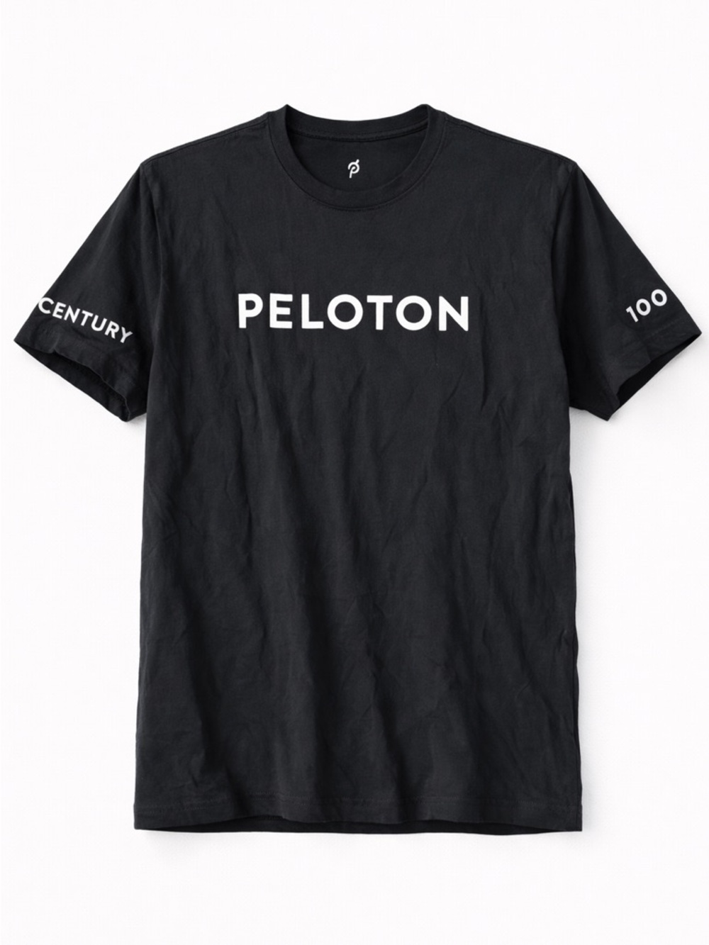 Peloton Century 100 Ride Black Short-Sleeve Logo Tee size Small